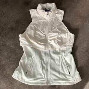 lululemon athletica Cream White Sleeveless Zip Vest
